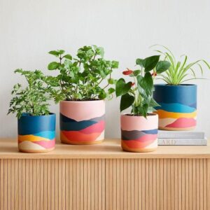 Abstract Pink Planter ( set of 4 )